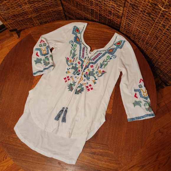 Caite Felicia Embroidered BoHo Top - Picture 3 of 7